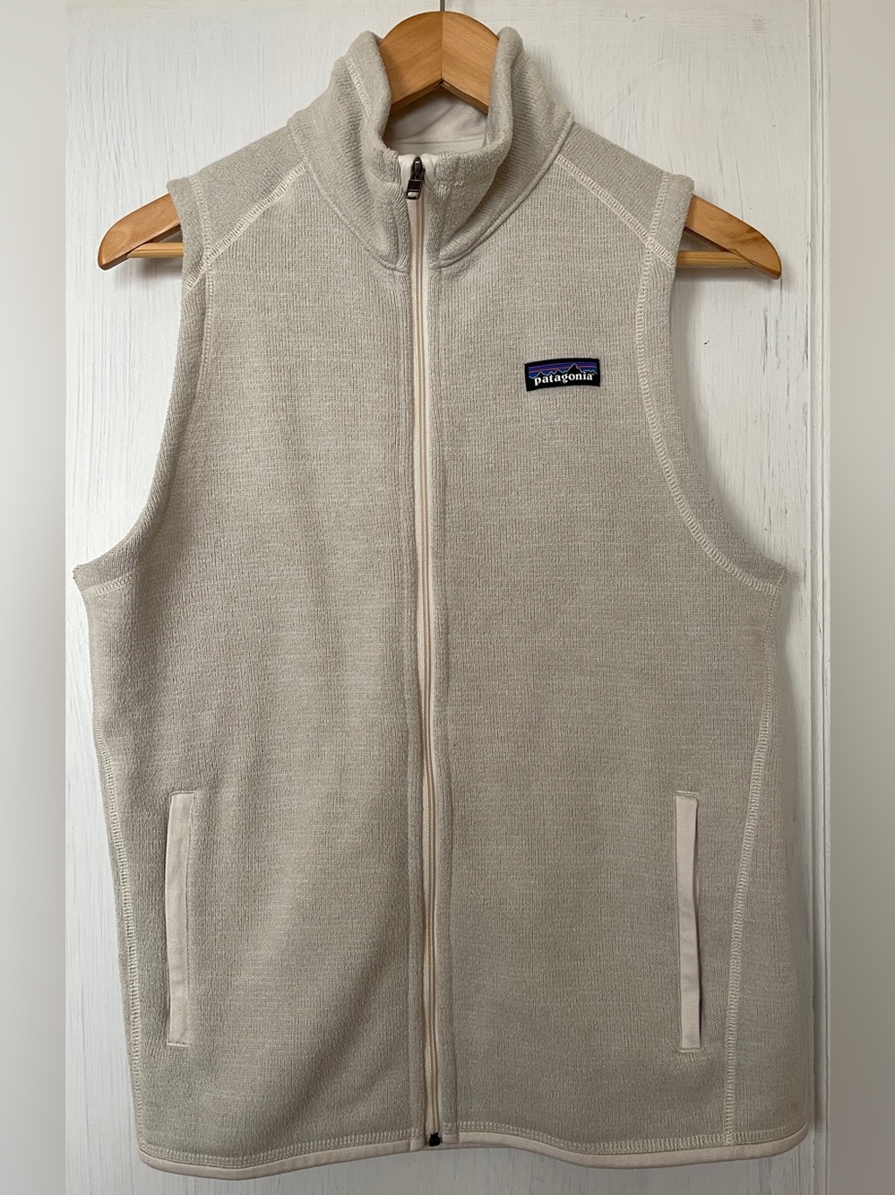 Patagonia Men's Cream Zip-Up Fleece Vest